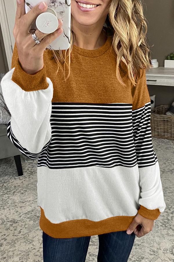 Colorblock Stripy Sweatshirt