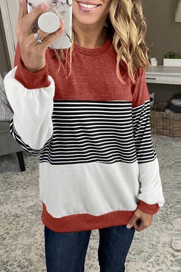 Colorblock Stripy Sweatshirt