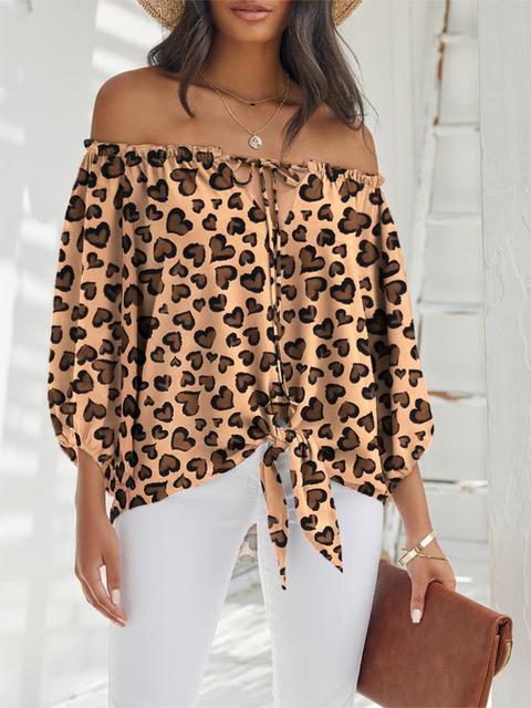 Off The Shoulder Long Sleeve Belt Blouse