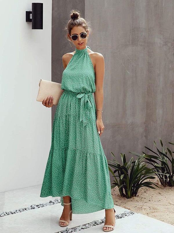 Halter Neck Backless Maxi Dress