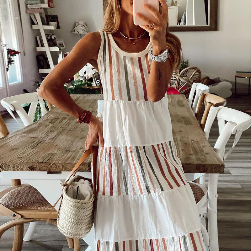 Full of Personality Striped Maxi Dress-