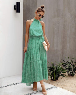 Halter Neck Backless Maxi Dress