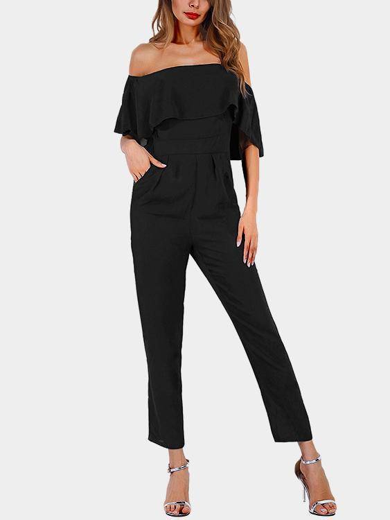 Tiered Off Shoulder Jumpsuit