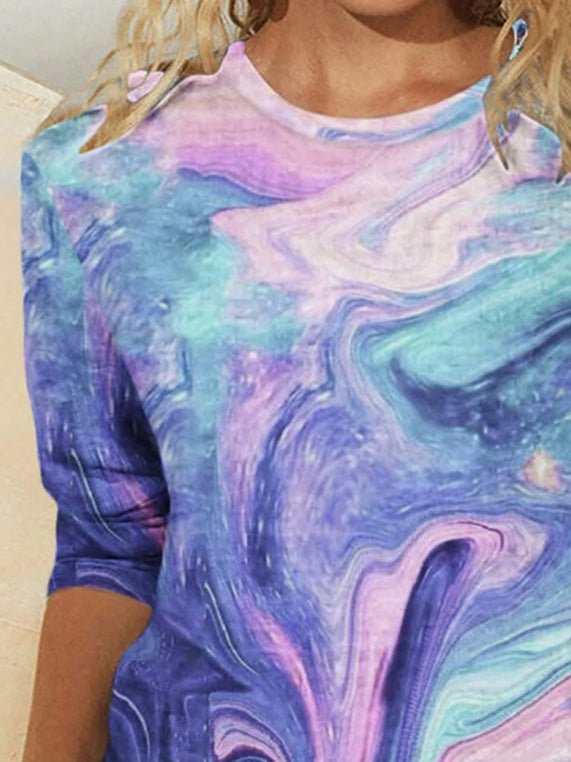 Women's T-Shirts Crew Neck Ombre Long Sleeve T-Shirt