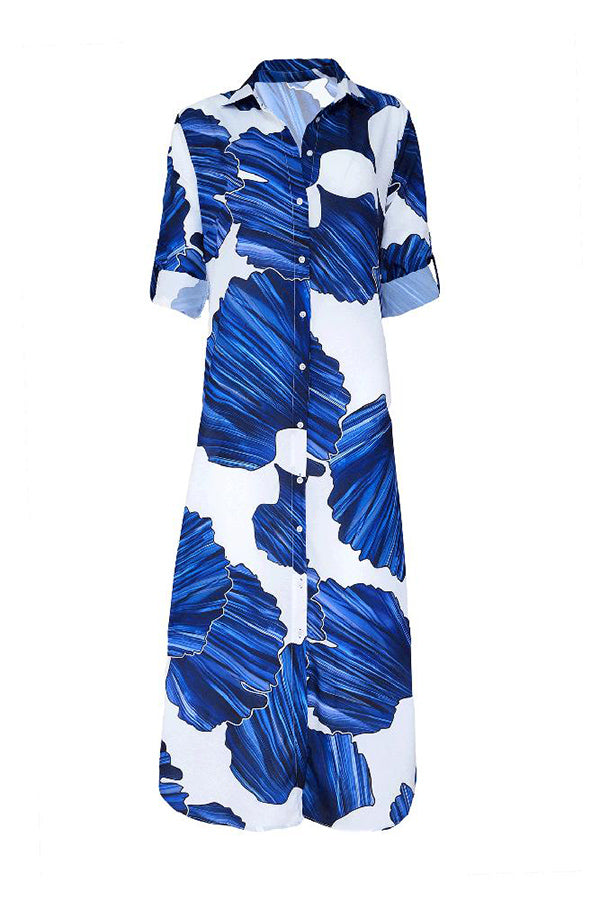 Love Somebody Printed Shirt Maxi Dress