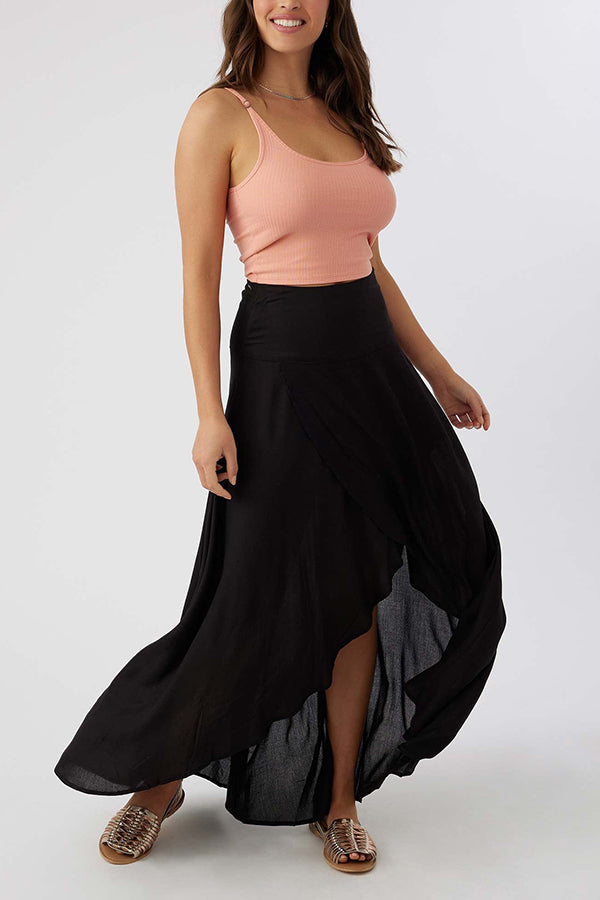 High Low Flare Shape Maxi Skirts