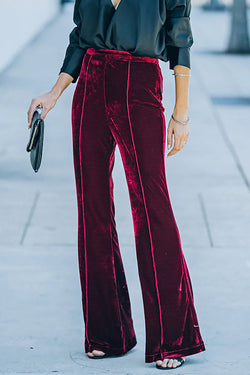 Cheerful Velvet Seam Flares Pants