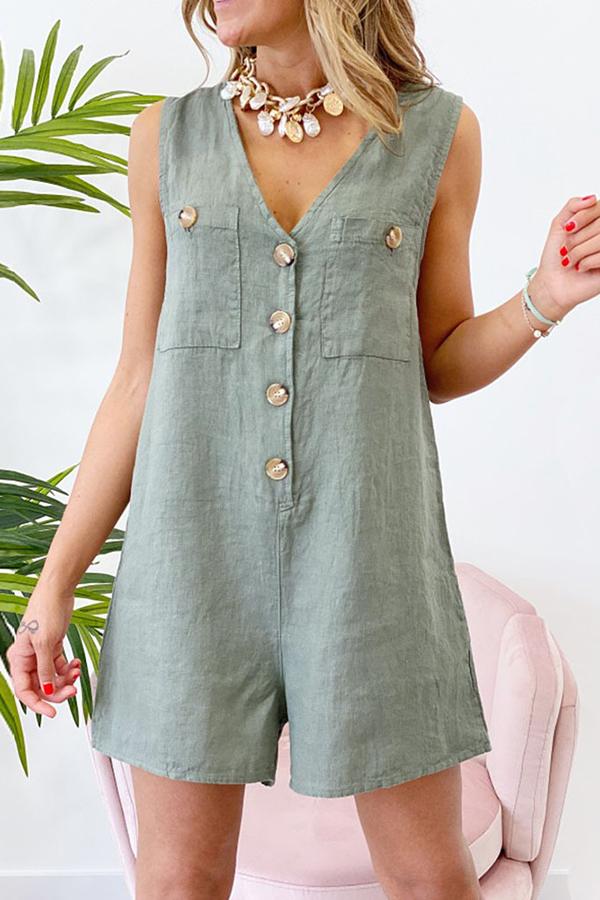 Splendor Summer Cotton Pocketed Romper