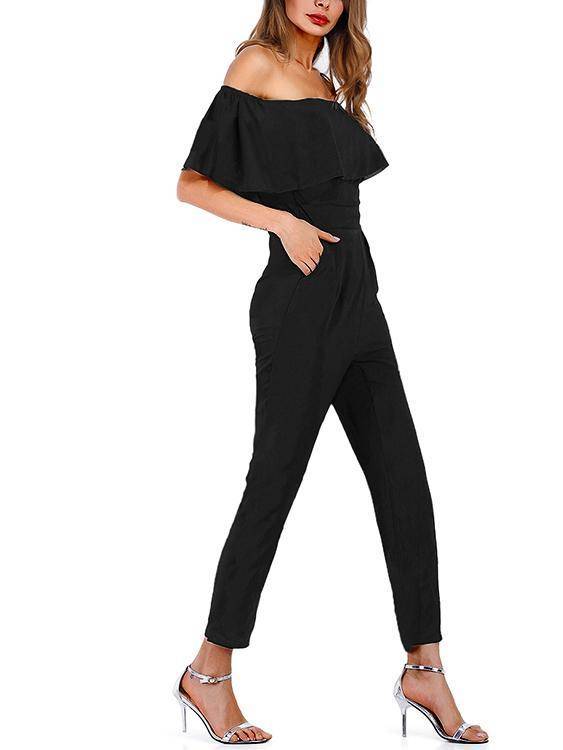 Tiered Off Shoulder Jumpsuit