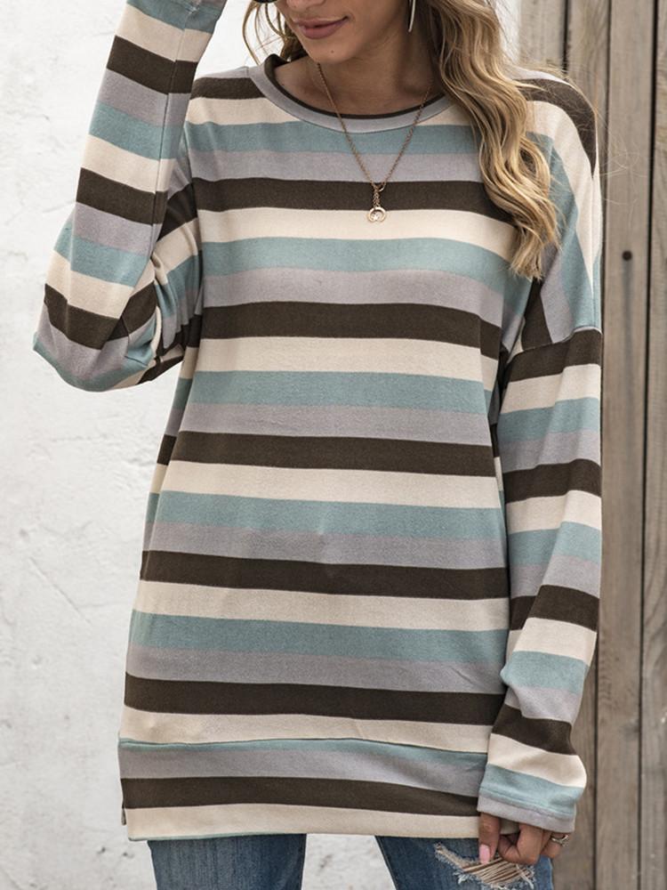 Striped Long Sleeve Casual T-shirt