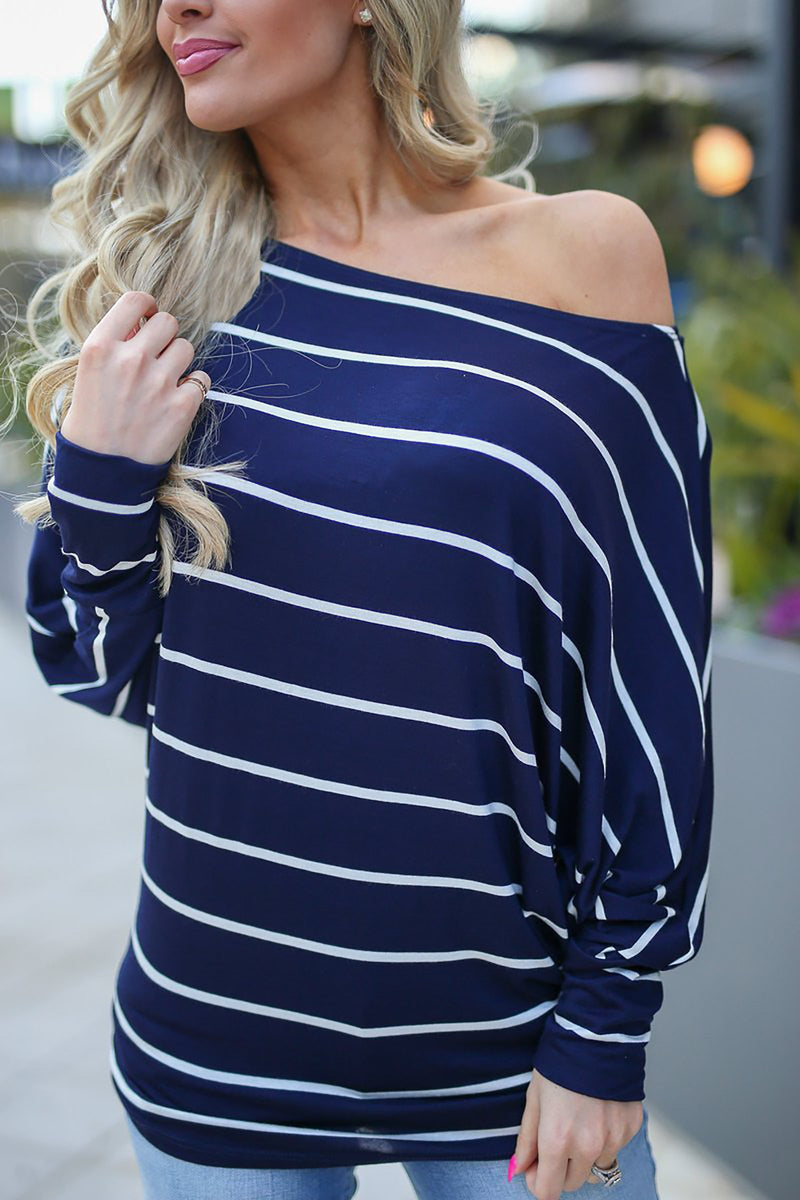 Striped Long Sleeve T-shirt with Long Sleeves