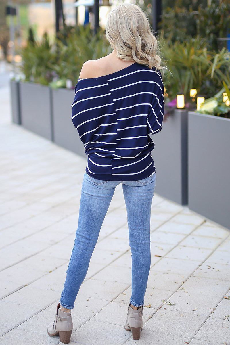 Striped Long Sleeve T-shirt with Long Sleeves