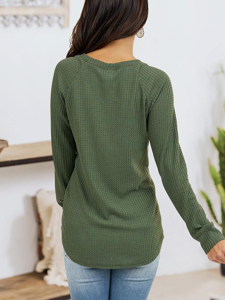 Loose Solid Long Sleeve T-shirt