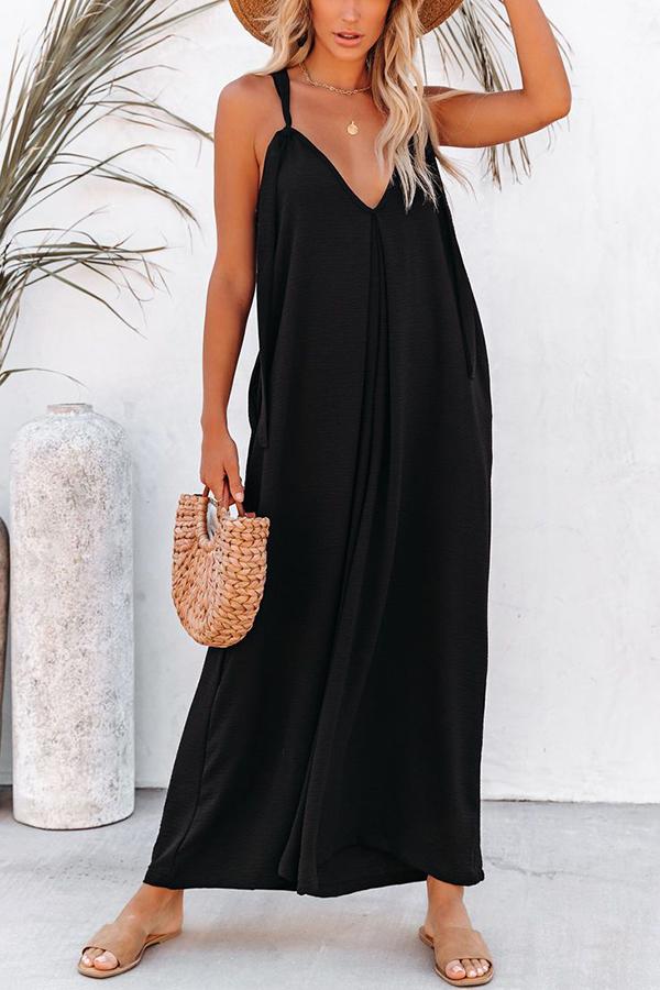 Perfectly Pocketed Wide Leg Adjustable Jumpsuit