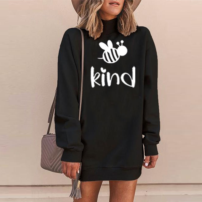 Funny Printed Long Sleeve T-shirt Dresses