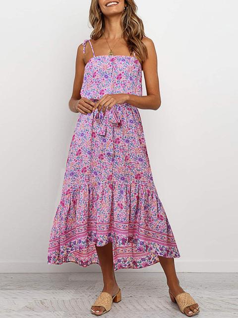 Bohemia Floral Print Maxi Dress