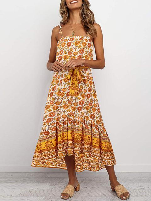 Bohemia Floral Print Maxi Dress