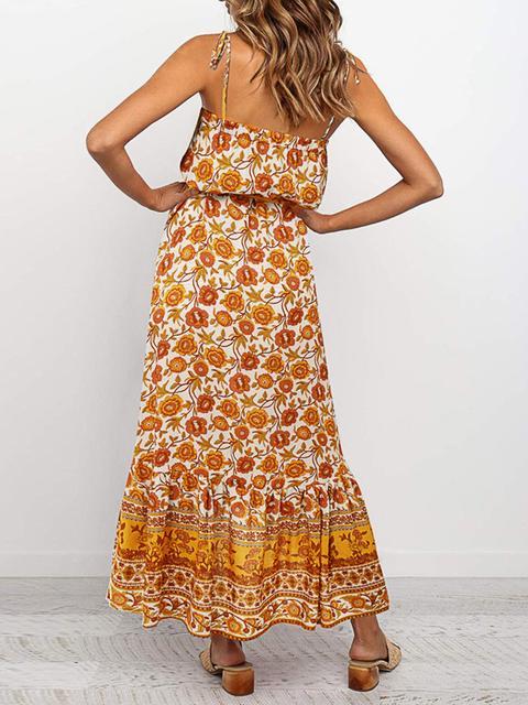 Bohemia Floral Print Maxi Dress