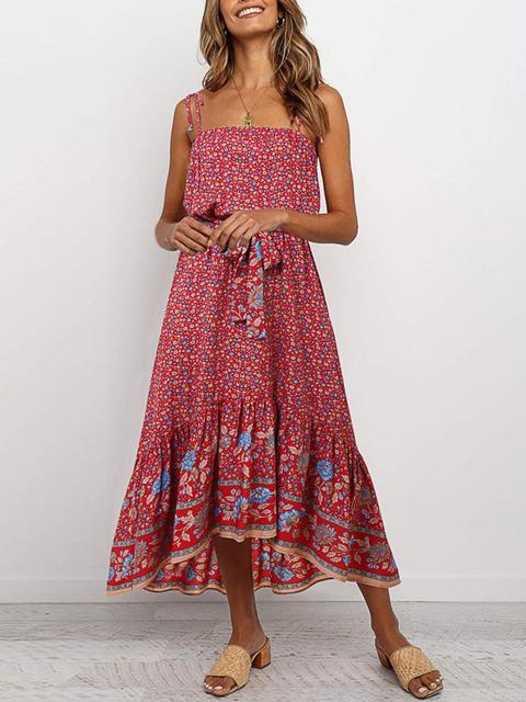 Bohemia Floral Print Maxi Dress