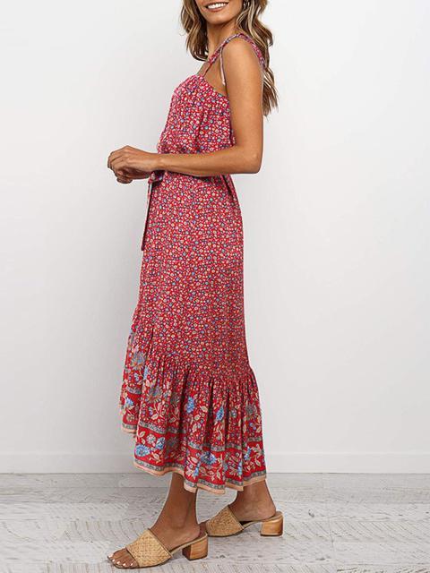 Bohemia Floral Print Maxi Dress