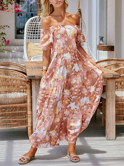 Bohemia Flower Print Long Dress