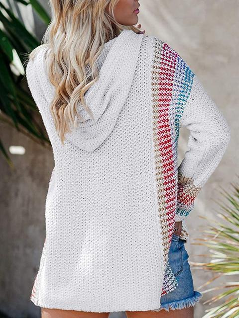 Boho Hooded Jumper Sweater With Pocket