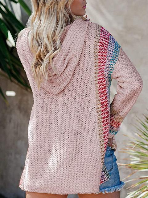 Boho Hooded Jumper Sweater With Pocket