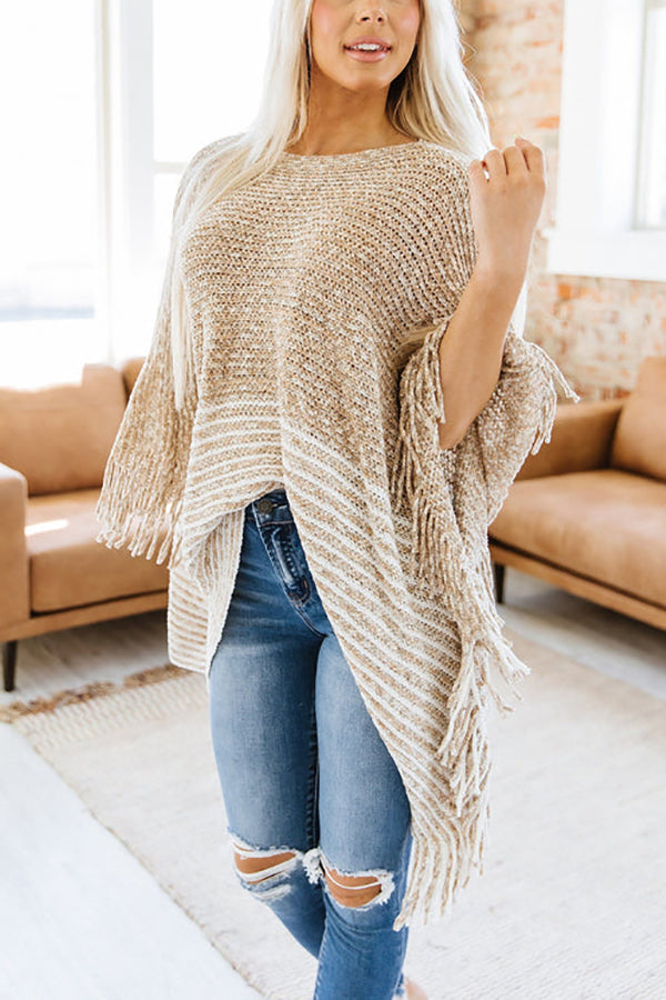 Sweet And Innocent Chenille Poncho Top