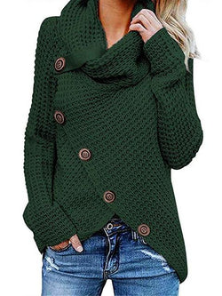 Button Thick Long Sleeve Sweater