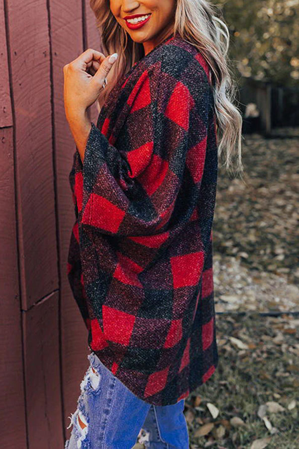 Full of Warmth Loose Check Cardigan