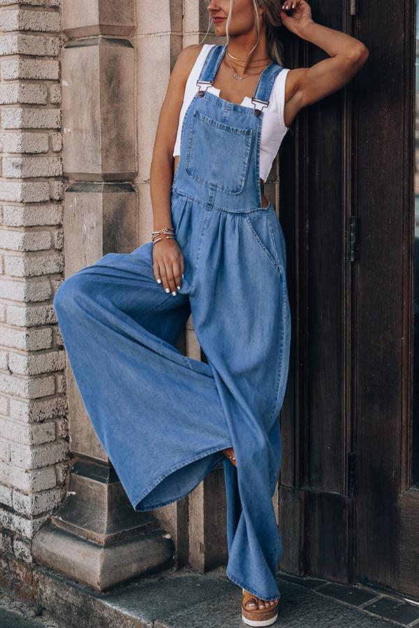 Good Day Wide Leg Overalls Jumpsuit