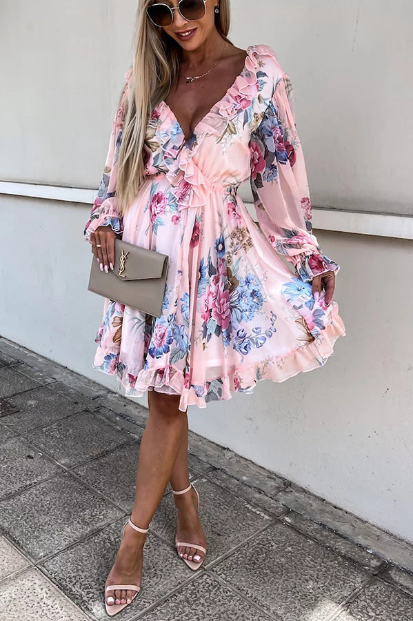 Create Your Dream Life Floral Ruffle Dress