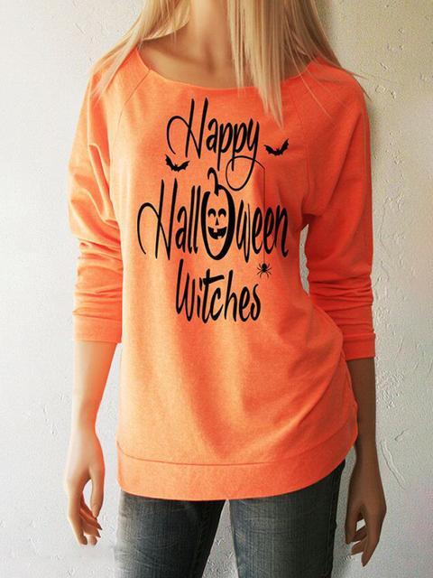 Casual Halloween Print Sweatshirt