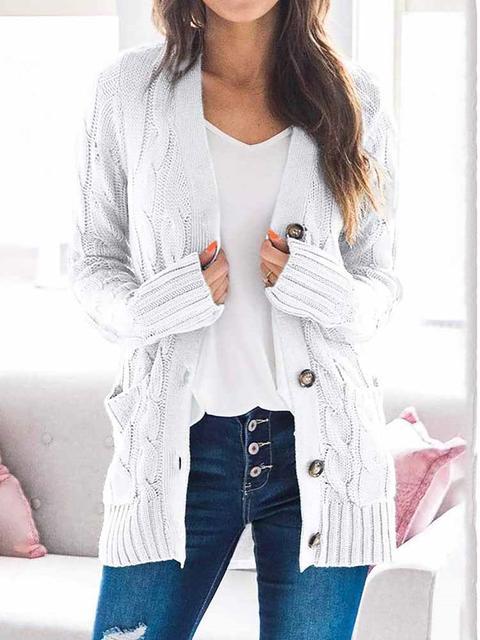 Casual Solid Loose Cardigan