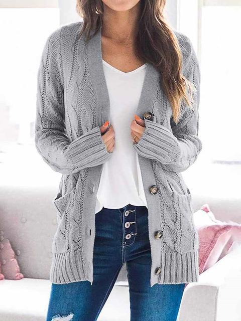 Casual Solid Loose Cardigan