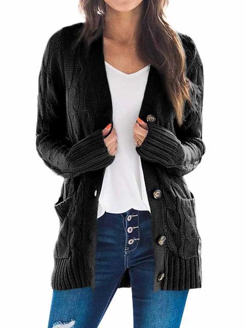 Casual Solid Loose Cardigan