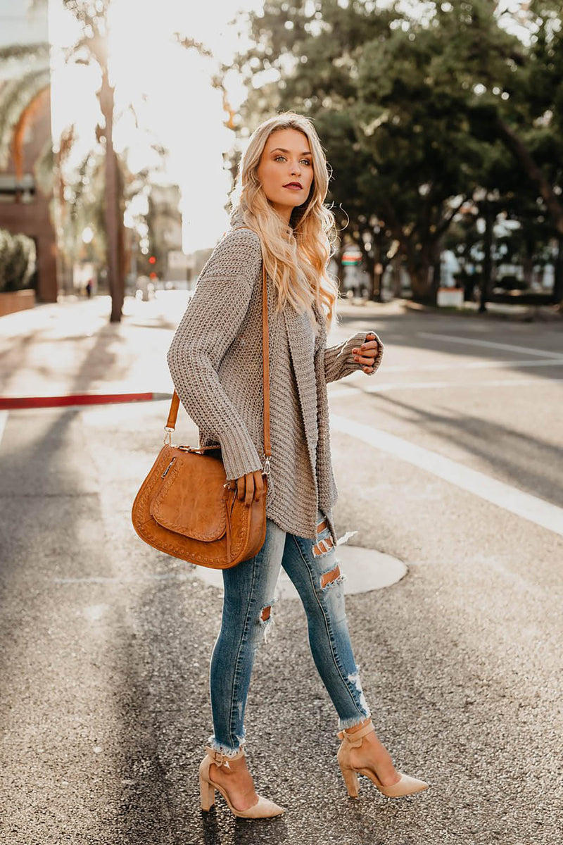 Long Sleeve Hollow Long Cardigan Sweater