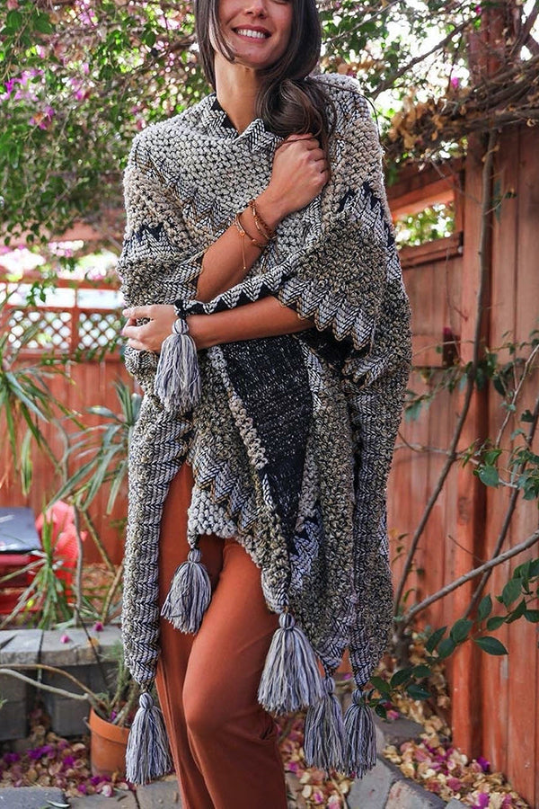 Boho Crochet Kimono With Tassels