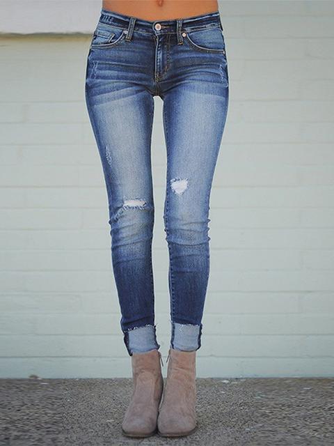 Cuffed Skinny Fit Jeans