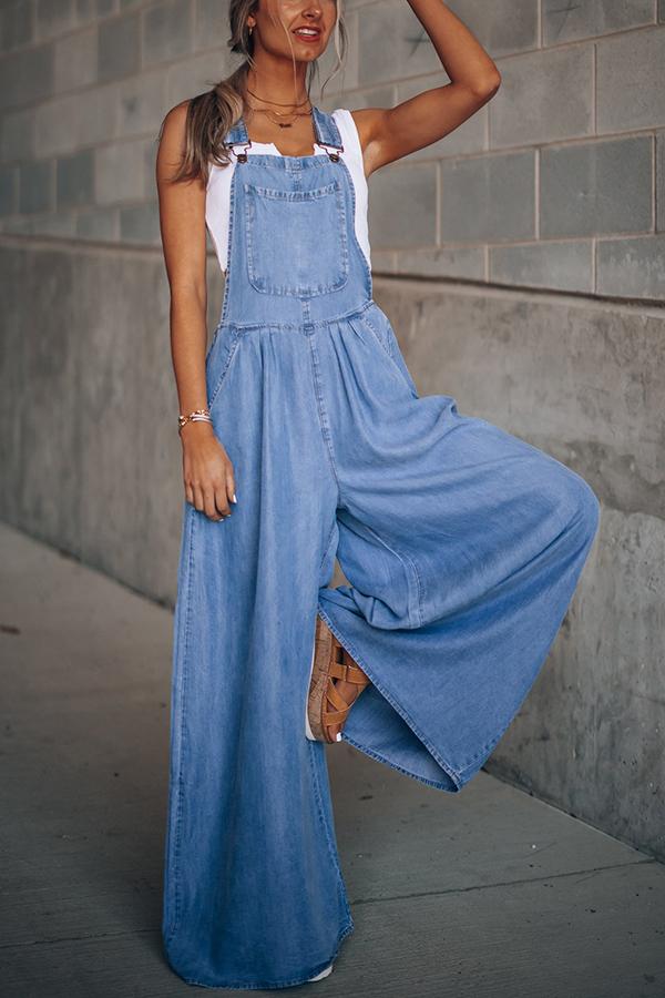 Good Day Wide Leg Overalls Jumpsuit