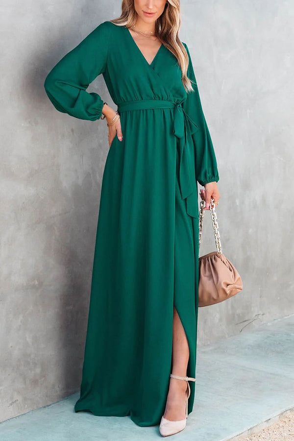 Elegance Is Beauty Front Tie Maxi Dress