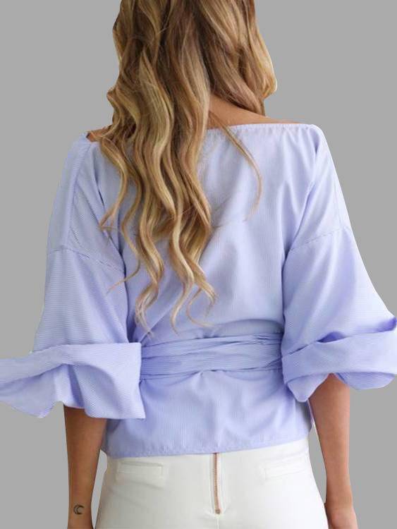 Self-tie Cross Front Blouse