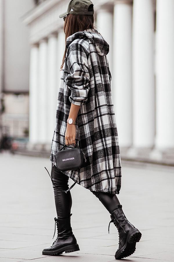 Trend Forecast Plaid Hooded Coat