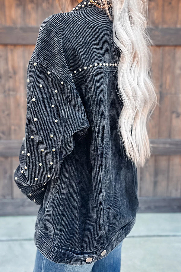 Make You Wonder Corduroy Studded Jacket