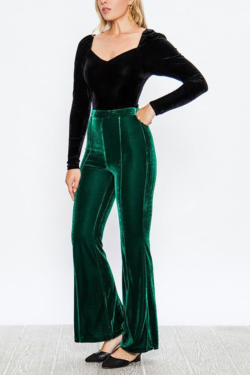 Cheerful Velvet Seam Flares Pants