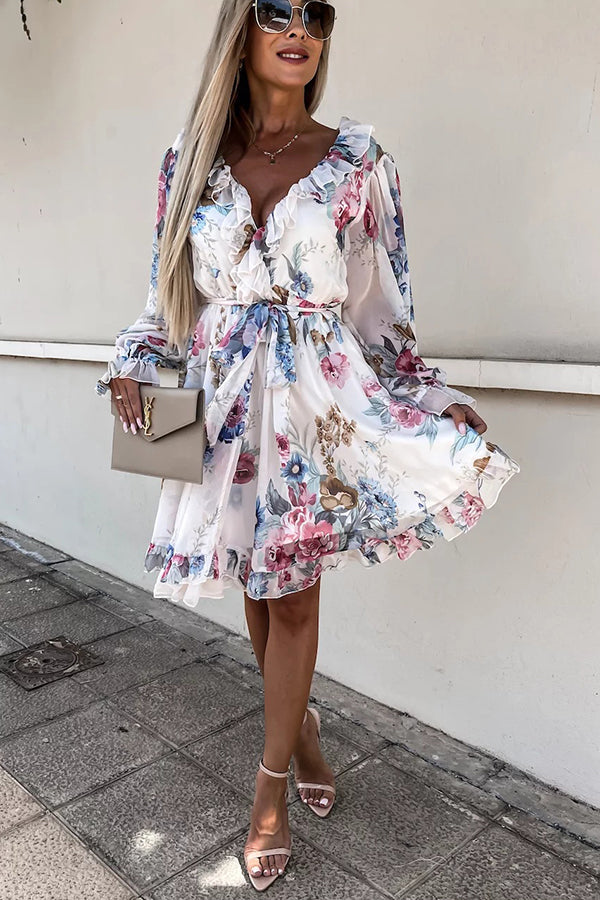 Create Your Dream Life Floral Ruffle Dress