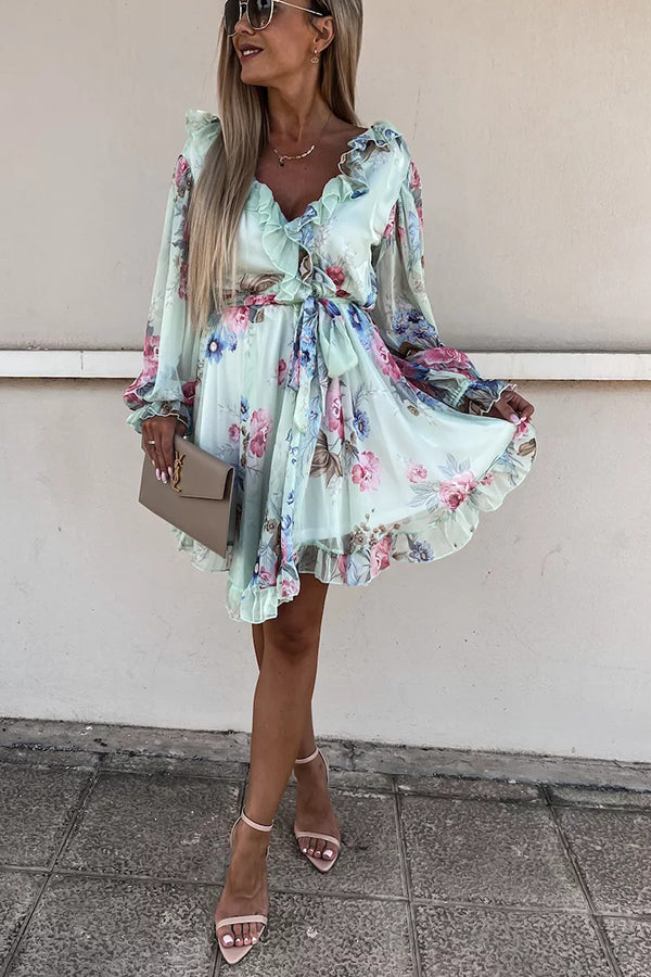 Create Your Dream Life Floral Ruffle Dress