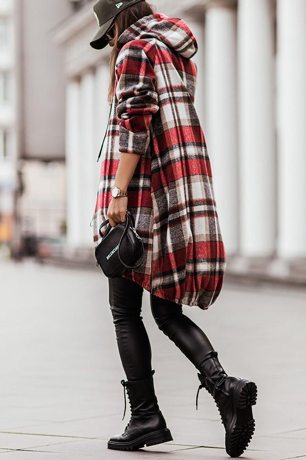 Trend Forecast Plaid Hooded Coat