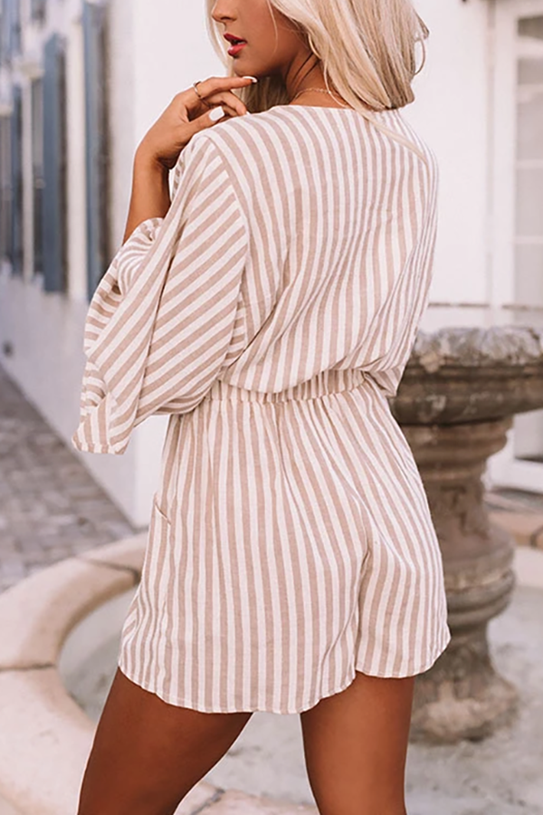 Wind In My Sails Cotton Pocketed Tie Romper