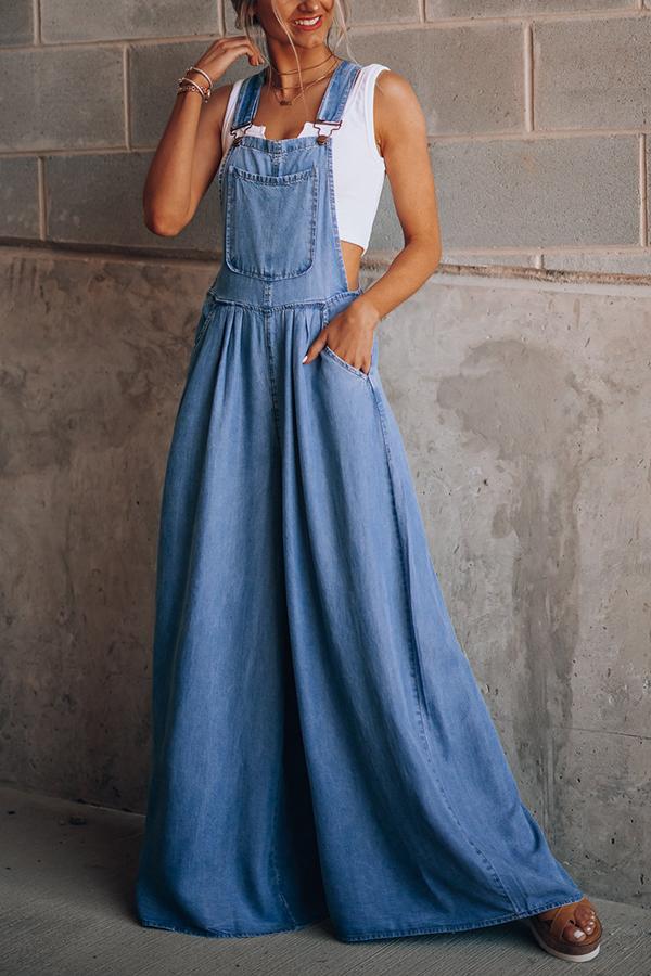 Good Day Wide Leg Overalls Jumpsuit